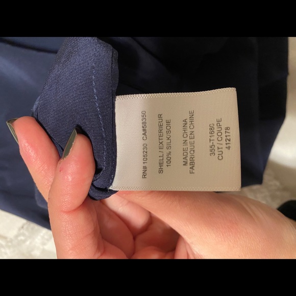 Joie Navy Silk Razorback Tank - Picture 3 of 6